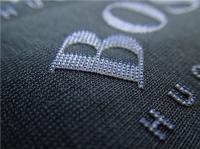 Durable Heat Transfer Garment Labels Brush Dots 3D Colorful Logo