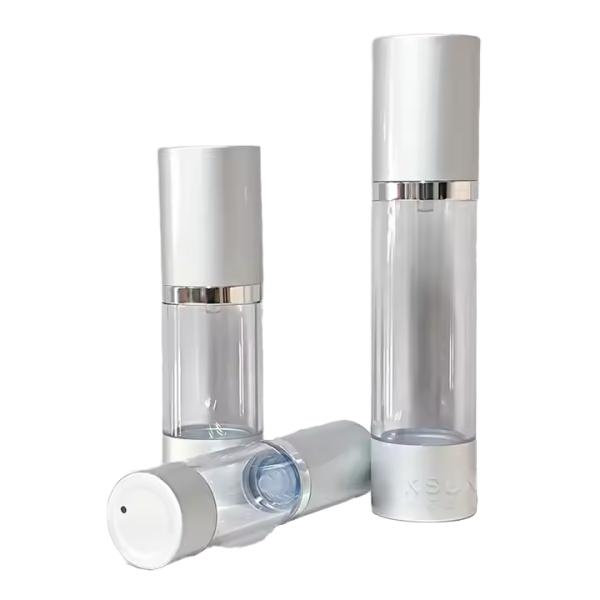 15ml 30ml 50ml Plastic Airless Lotion Bottle Electroplate Gold Silver Cosmetic Vacuum Container Empty Lotion Cream Vial