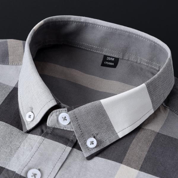 2023 Solid Grey Check мужская рубашка весной и осенью для мужских рубашек S-2XL