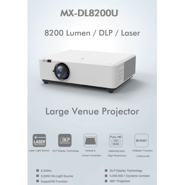 8200 Lumen High Brightness DLP Laser Projectors WUXGA