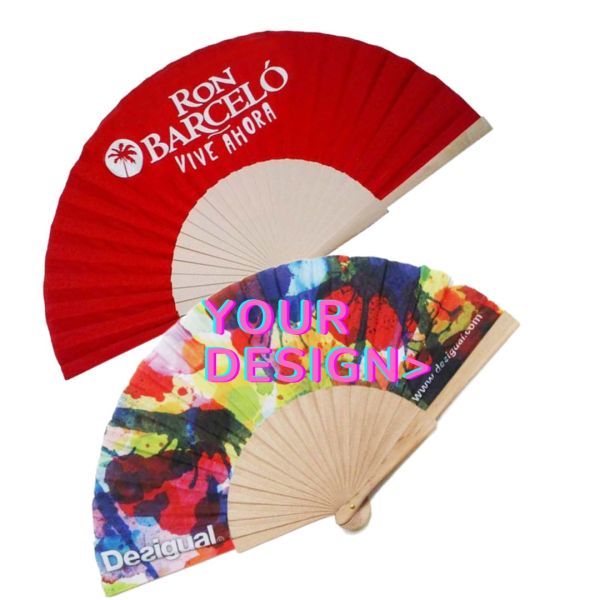 Personalize Wooden Hand Made Fans Custom Printed Logo Folding High Quality Personalized Wood Hand Held Fan Advertising Fan