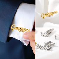 Monogramme gravé Des boutons de manchette personnalisés en argent pour cadeau de mariage