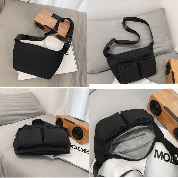 Simpatía Sport Casual Bolso de pecho de hombro bolso de cintura de nylon impermeable para hombres mujeres