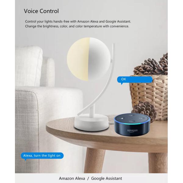 Gloamrket Smart LED Light Bulb Tuya Wifi 12W RGBW Dimmable Table Lamp