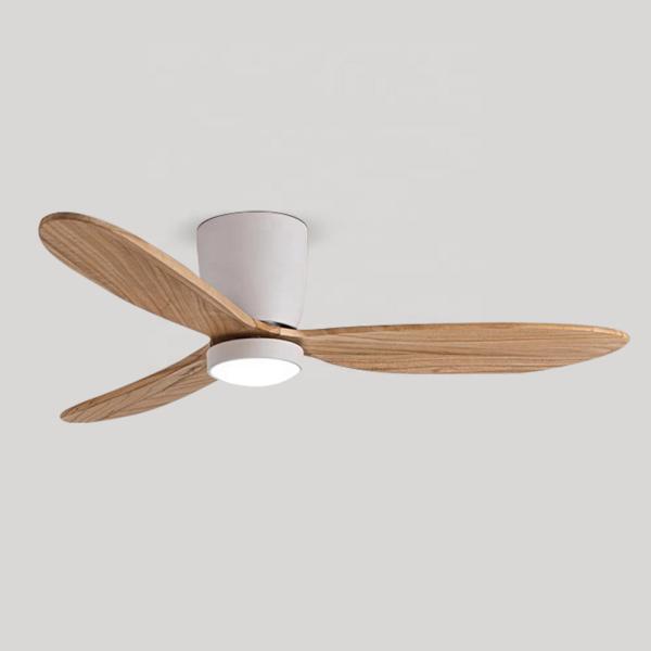 Ventilateur de plafond Nordique à lame de bois de 52 pouces Ventilateur de plafond à moteur à courant continu avec lumière et télécommande