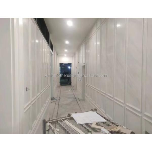 White Thassos Marble Big Slab Polished Stone Wall Panel Tile for Modern Hotel Design