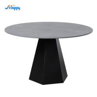 1200 mm de diâmetro mesa de jantar moderna redonda com tipo fixo e base de ferro