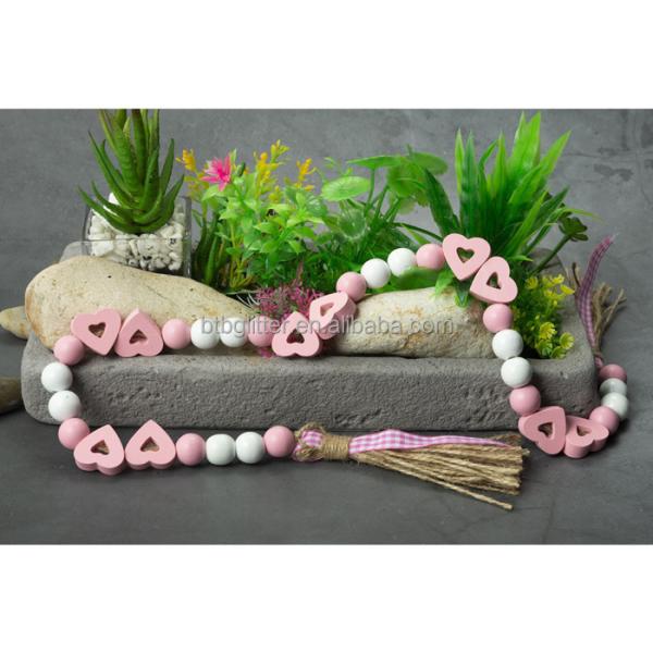 Europe Regional Feature Valentine Wooden Beads Open Heart Bohemian Vintage Wooden Bead Bracelet for DIY Women Girl Beads