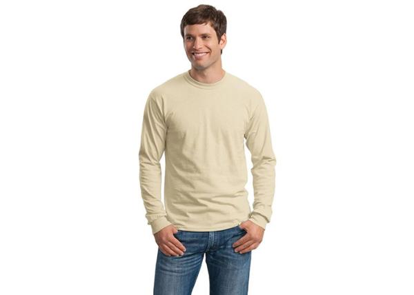 Men's Long Sleeve T - Shirts 100% Cotton Rib Cuffs / Winter Tops & T - Shirt