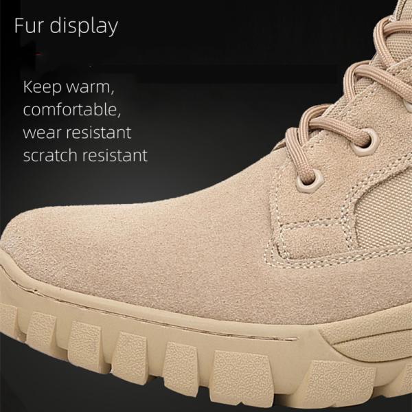 Ankle Protected Winter Military Leather Boots Suede Head Cowhide Outdoor Sports Boots