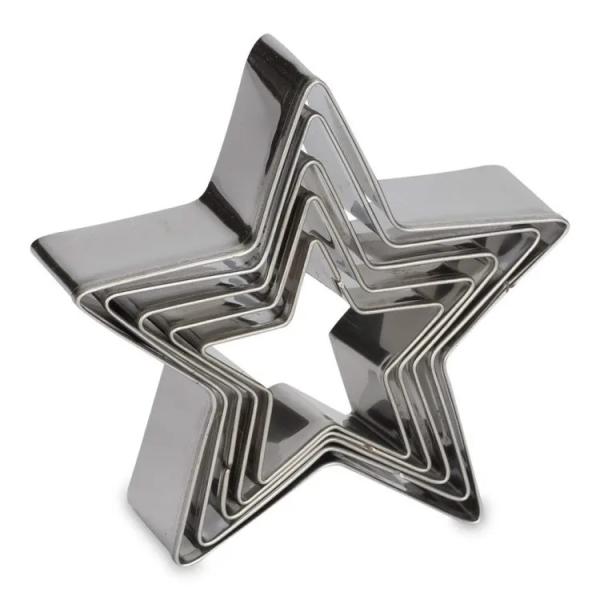 Set de cortador de biscoitos de estrela de aço inoxidável