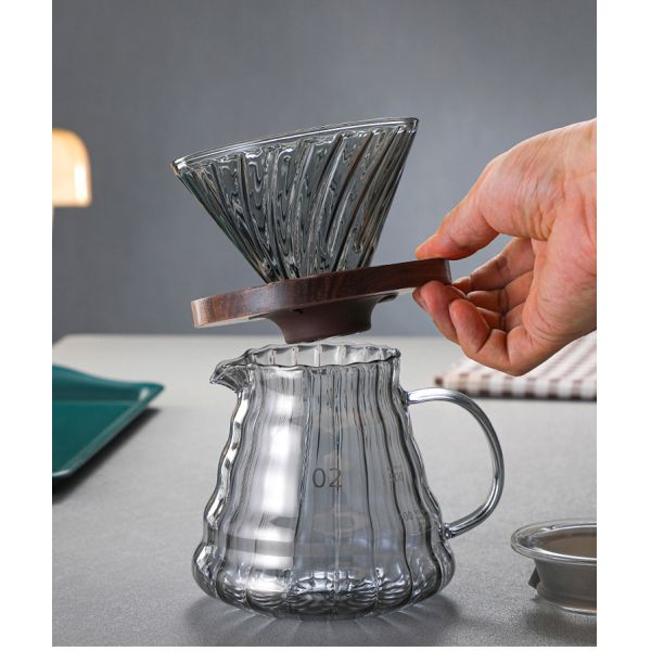 Eco Friendly Food Grade Glass Coffee Pot Set Includes Filter Modern Style