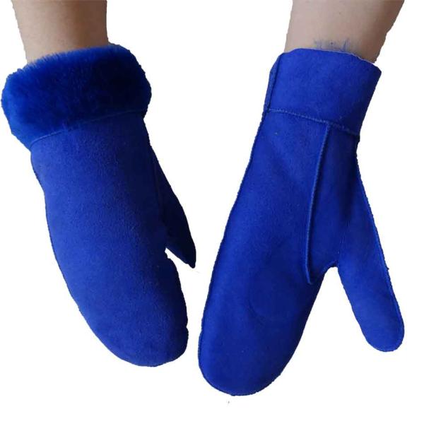 Customized Pig Leather Gloves , Anti Cold Leather Mittens With Wool Liners