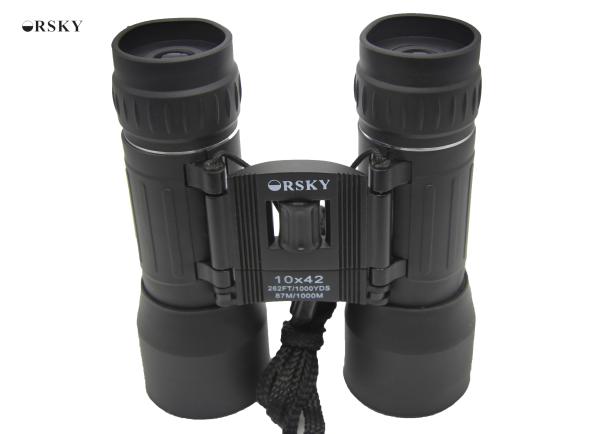 Black Bird Watching Binoculars / 10x Folding Pocket Binoculars For Hunting