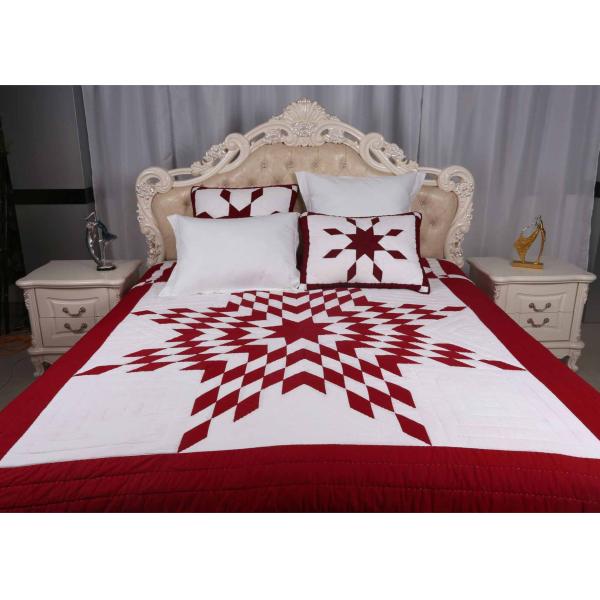 Unique Lone Star Geometric Bedspreads And Coverlets Red / White For Home