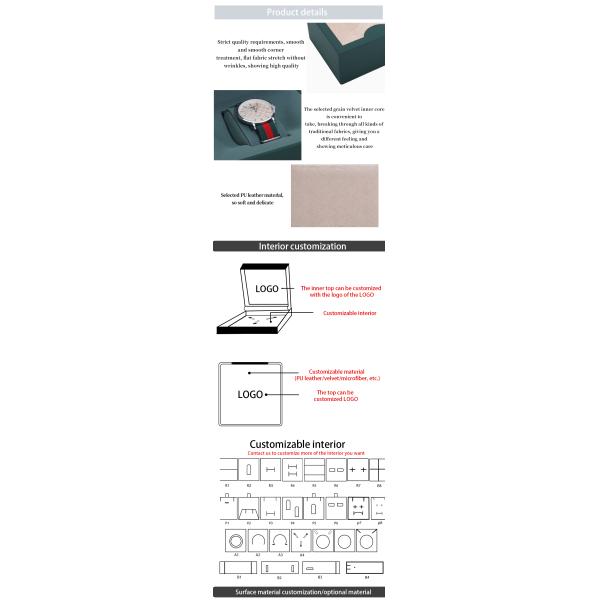 Boîte d'emballage de montres en plastique brillante et lisse avec un motif en cuir élégant