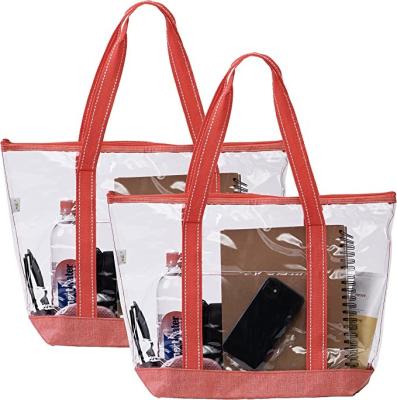 14 Inch Eco Friendly Shopping Bags With Logo Pvc Clear Tote Bag Stadium Outdoor Pool