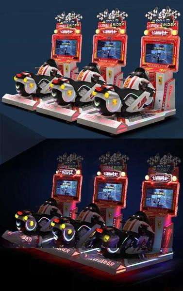 26'' LCD Screen Car Arcade Machine Arcade Motorbike Simulator Customized