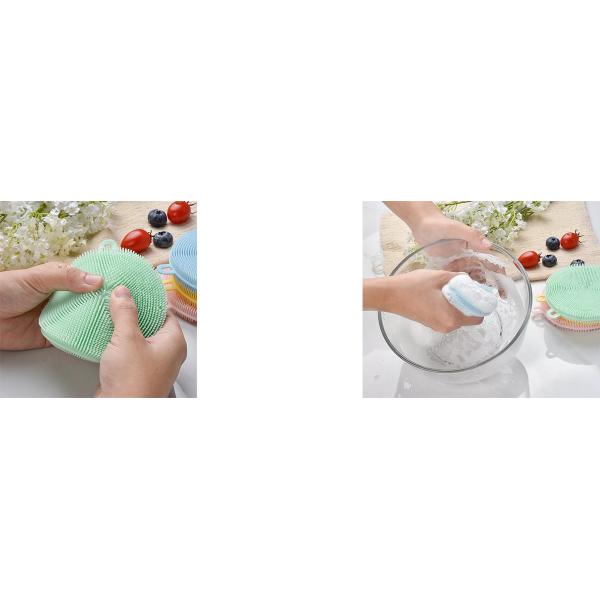 Kitchen Multifunction Dish Cleaning Pad Sponge Silicone Brush For Washing Dishes