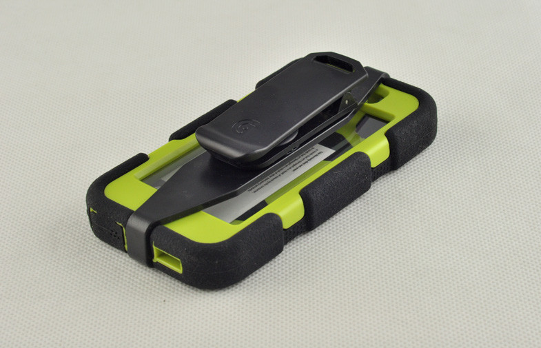 Black / Citron Silicone Survivor Cell Phone Cases For Iphone 5 With Belt Clip