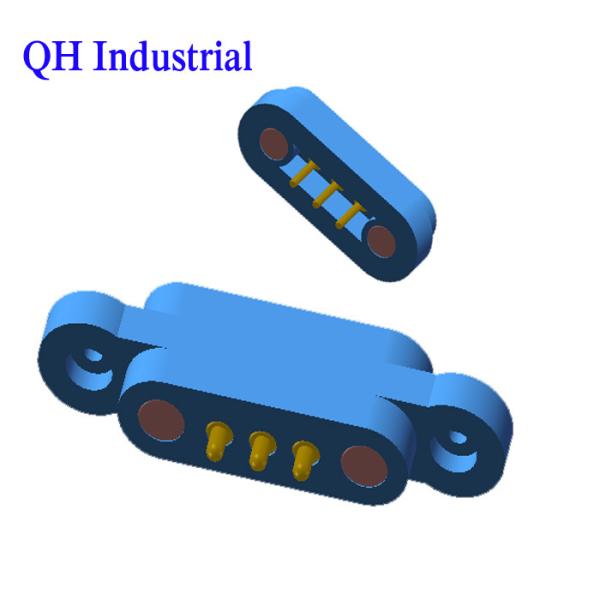 3Pin PCB Connector magnetic pogo pin Czech Repubic PCB Mount magnetic spring loaded connector