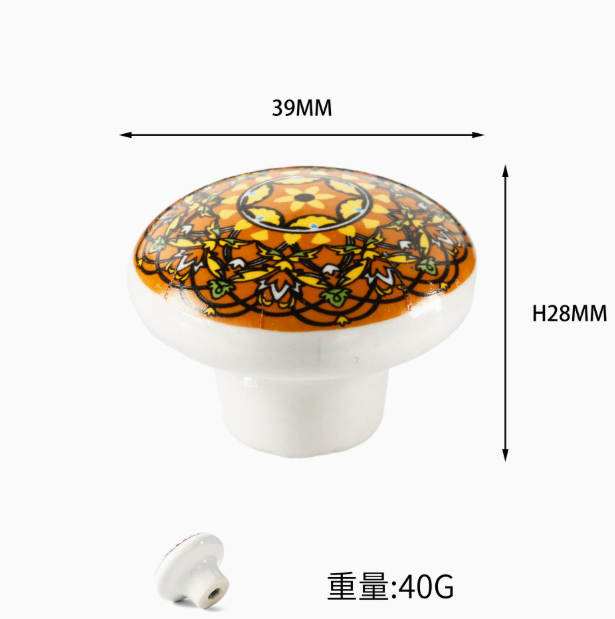 Vintage Bohemian Ceramic Handle Knob Classic Style Cartoon Kitchen Bedroom Drawer Cabinet Door Handle