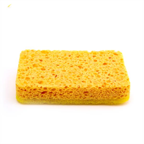 Double-sided kitchen cleaning sponge, scratch-resistant wood pulp sponge