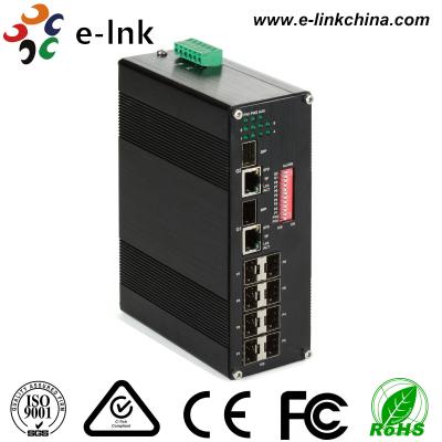 Conversor industrial manejável 10 dos meios dos ethernet/100/1000M SFP combinado