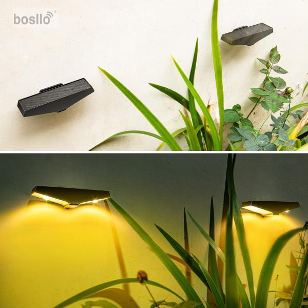 Solar Wall Light for Outdoor Garden 6000K White Light or 3000K Warm Light 5 H Solar Charging