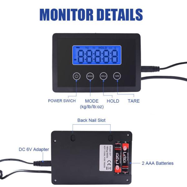 Heavy Duty Shipping Package Scale Postal Scales for Packages 180kg UPS Post Office Luggage Balance w/DC Adapter