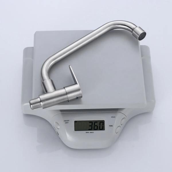 Cromo acabamento de aço inoxidável cozinha torneira misturador com água fria quente e desviador