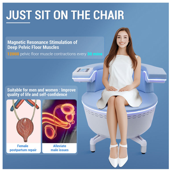 Touch LCD Screen Pelvic Weakness Improvement Hi EMT EMS Pelvic Floor Muscle Trainer Chair