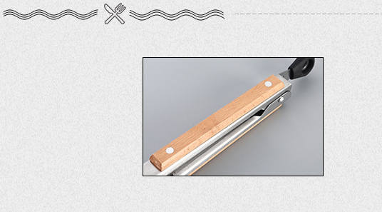 Зажим еды барбекю ручки теплостойкой нержавеющей стали схватов еды кухни деревянный