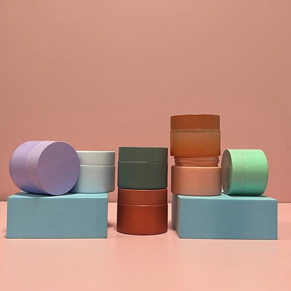 Matte Colored Face Moisturizer Glass Jar 5g 10g 20g 30g 50g 100g