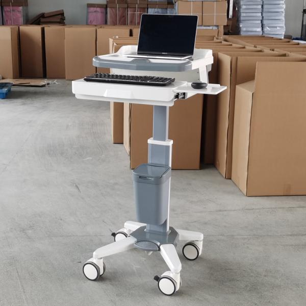 Ergonomic Medical Laptop Cart Mobile Computer Workstation For Hospitals
