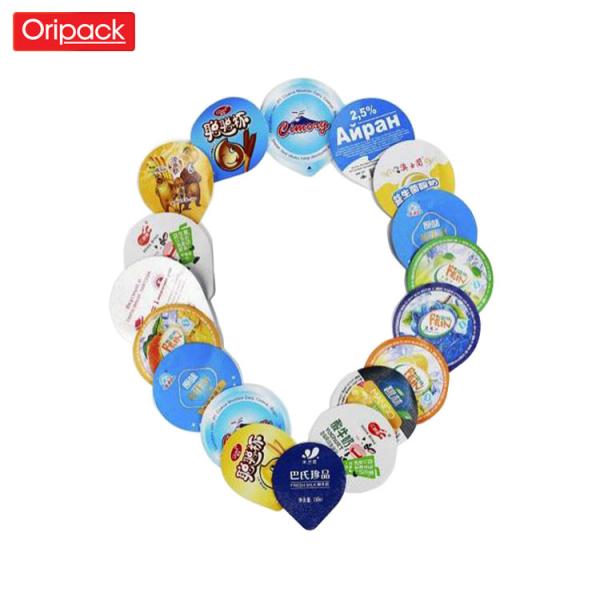 printed 144mm Aluminum Yogurt Foil Lid 120 Mic For Dairy Packaging