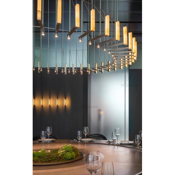 Специализированный современный большой мраморный подвесок Свет Скандинавский дизайн латунь Металл Столовая Кухня Гостиница Бар Внутреннее использование