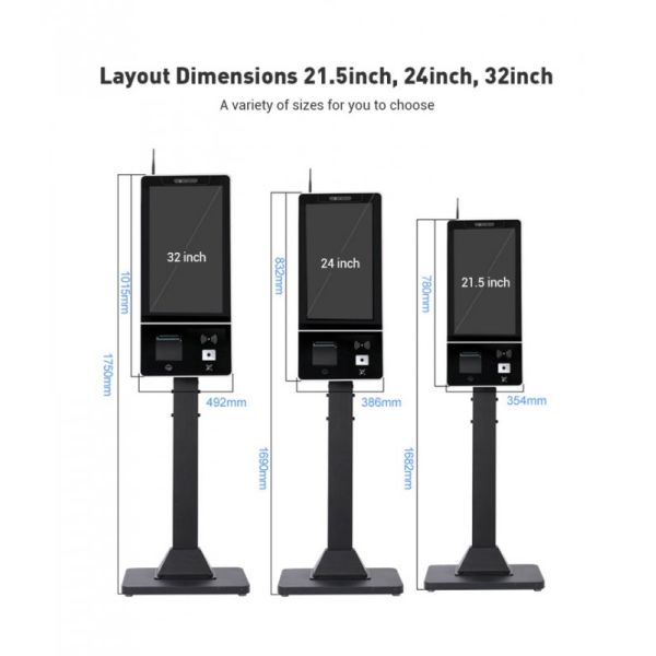 Self Service Kiosk with 1920x1080 Resolution Intel Core I5 and Wall Mount for Efficient Ordering System
