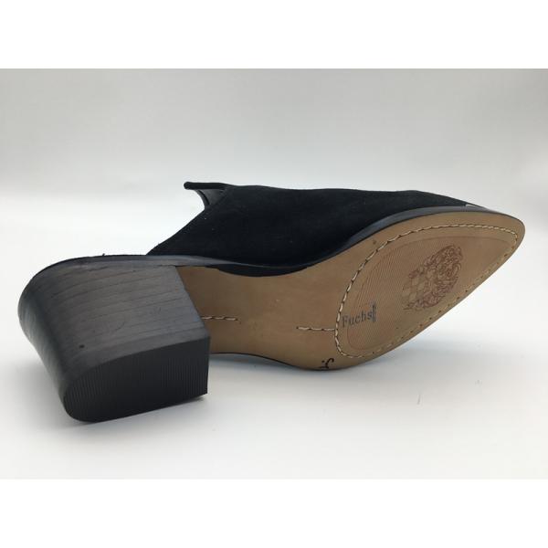 Custom Womens Flat Leather Shoes Tan / Grey / Black Low Heel Closed Toe Shoes