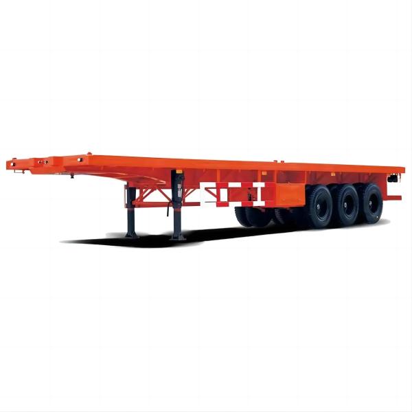 3 Axle Flatbed Trailer for 20 Feet 40 Feet Container Semi Trailer and Customizat