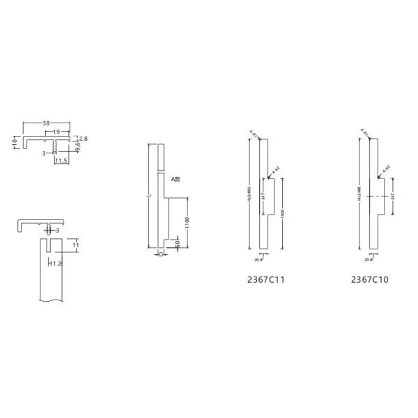 Poignées de la traction RCR2367 cachées par porte en aluminium pour le salon