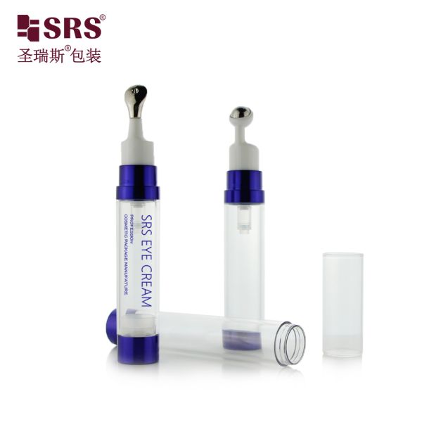Free Sample Stainless Steel Ball Roll on Bottle 8ml 10ml 15ml Plastic PETG Eye Cream Airless Roller Bottle