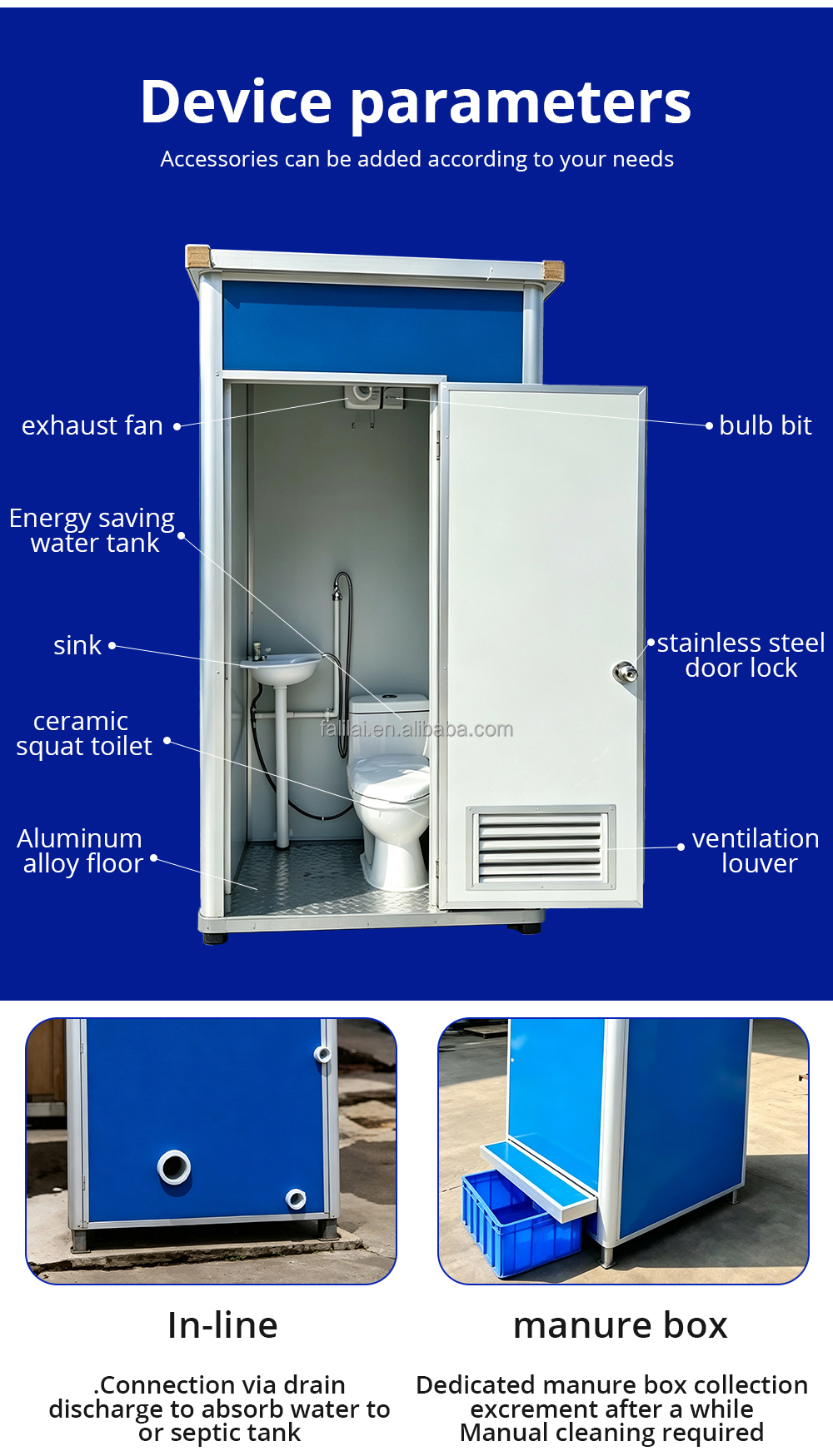 Modern Prefab Modular Portable Toilet Kit for Park School Apartment Use-Eco-Friendly Durable Public Restroom Solution