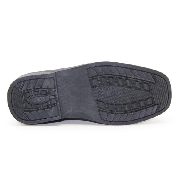Punch Shape Versatile Kids Black Leather School Shoes With Elastic Straps