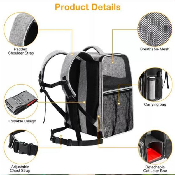 Portable Outdoor Breathable Pet Backpack Foldable Double Layer