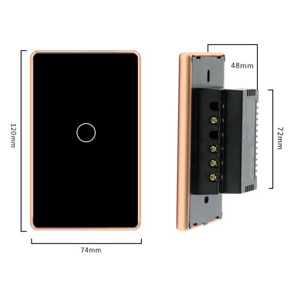 Black 600W Tuya Smart Switch Tempered Glass Light Switch 86x86