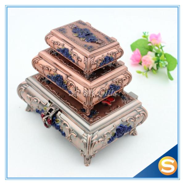 Pierced Earring Jewelry Box Silver Plated Jewelry Box Vintage Jewelry Box