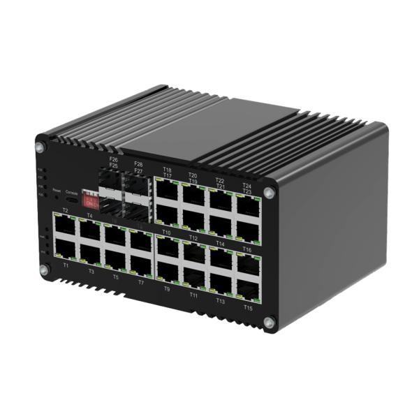Interruptor PoE de 24 puertos 10/100/1000T 802.3at a 4 puertos 1000X Gigabit SFP Fiber Managed Switch 30W