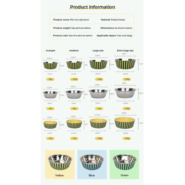 Wholesale Stainless Steel Pet Bowls anti-slip cat feeding bowls Dog Bowls