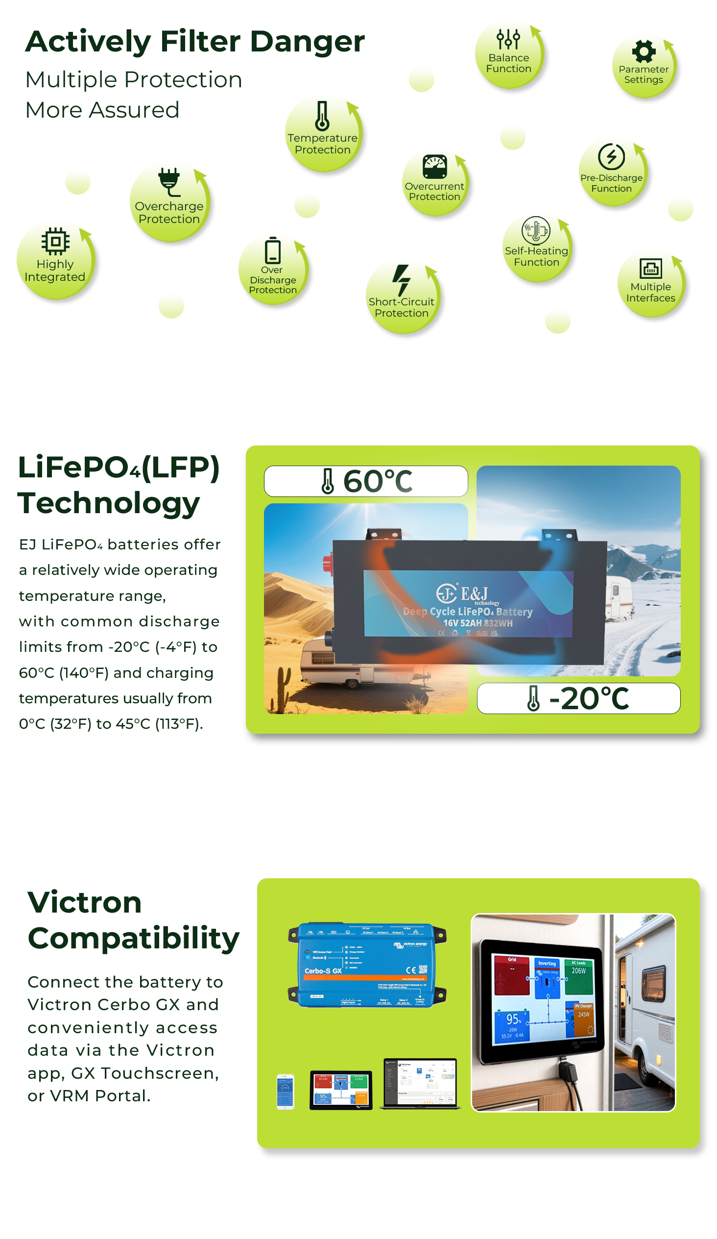 16V 52Ah IP65 Marine LiFePO4 Battery Pack Smart BMS Bluetooth Aluminium Case
